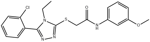 2-[[5-(2-chlorophenyl)-4-ethyl-1,2,4-triazol-3-yl]sulfanyl]-N-(3-methoxyphenyl)acetamide Struktur