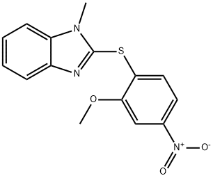 2-(2-methoxy-4-nitrophenyl)sulfanyl-1-methylbenzimidazole Struktur