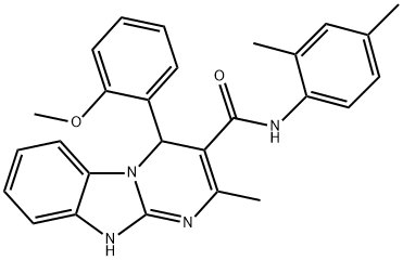 N-(2,4-dimethylphenyl)-4-(2-methoxyphenyl)-2-methyl-1,4-dihydropyrimido[1,2-a]benzimidazole-3-carboxamide Struktur