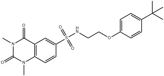 N-[2-(4-tert-butylphenoxy)ethyl]-1,3-dimethyl-2,4-dioxoquinazoline-6-sulfonamide Struktur