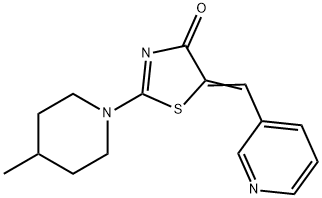 (5Z)-2-(4-methylpiperidin-1-yl)-5-(pyridin-3-ylmethylidene)-1,3-thiazol-4-one Struktur