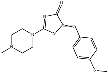 (5Z)-2-(4-methylpiperazin-1-yl)-5-[(4-methylsulfanylphenyl)methylidene]-1,3-thiazol-4-one Struktur