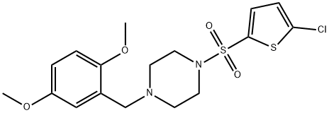 1-(5-chlorothiophen-2-yl)sulfonyl-4-[(2,5-dimethoxyphenyl)methyl]piperazine Struktur