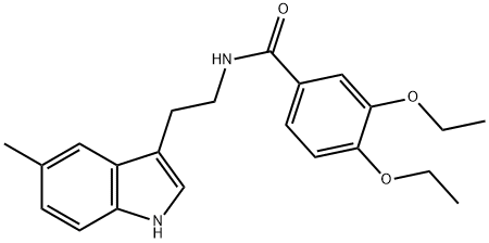 3,4-diethoxy-N-[2-(5-methyl-1H-indol-3-yl)ethyl]benzamide Struktur