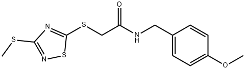 N-[(4-methoxyphenyl)methyl]-2-[(3-methylsulfanyl-1,2,4-thiadiazol-5-yl)sulfanyl]acetamide Struktur