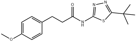 N-(5-tert-butyl-1,3,4-thiadiazol-2-yl)-3-(4-methoxyphenyl)propanamide Struktur