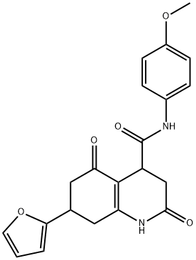 7-(furan-2-yl)-N-(4-methoxyphenyl)-2,5-dioxo-1,3,4,6,7,8-hexahydroquinoline-4-carboxamide Struktur