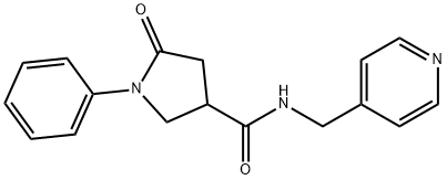 5-oxo-1-phenyl-N-(pyridin-4-ylmethyl)pyrrolidine-3-carboxamide Struktur