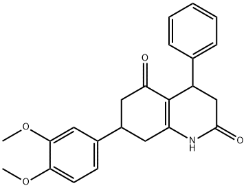 7-(3,4-dimethoxyphenyl)-4-phenyl-1,3,4,6,7,8-hexahydroquinoline-2,5-dione Struktur