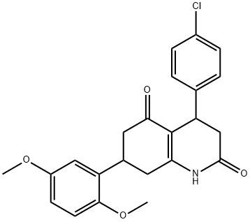 4-(4-chlorophenyl)-7-(2,5-dimethoxyphenyl)-1,3,4,6,7,8-hexahydroquinoline-2,5-dione Struktur