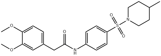 2-(3,4-dimethoxyphenyl)-N-[4-(4-methylpiperidin-1-yl)sulfonylphenyl]acetamide Struktur