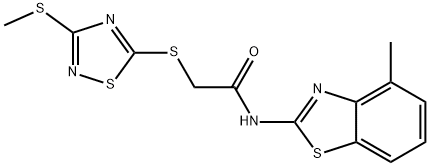 N-(4-methyl-1,3-benzothiazol-2-yl)-2-[(3-methylsulfanyl-1,2,4-thiadiazol-5-yl)sulfanyl]acetamide Struktur