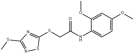 N-(2,4-dimethoxyphenyl)-2-[(3-methylsulfanyl-1,2,4-thiadiazol-5-yl)sulfanyl]acetamide Struktur