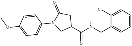 N-[(2-chlorophenyl)methyl]-1-(4-methoxyphenyl)-5-oxopyrrolidine-3-carboxamide Struktur