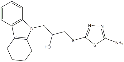 1-[(5-amino-1,3,4-thiadiazol-2-yl)sulfanyl]-3-(1,2,3,4-tetrahydrocarbazol-9-yl)propan-2-ol Struktur