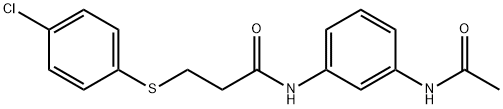 N-(3-acetamidophenyl)-3-(4-chlorophenyl)sulfanylpropanamide Struktur