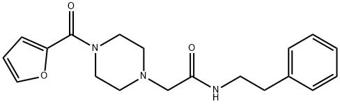 2-[4-(furan-2-carbonyl)piperazin-1-yl]-N-(2-phenylethyl)acetamide Struktur