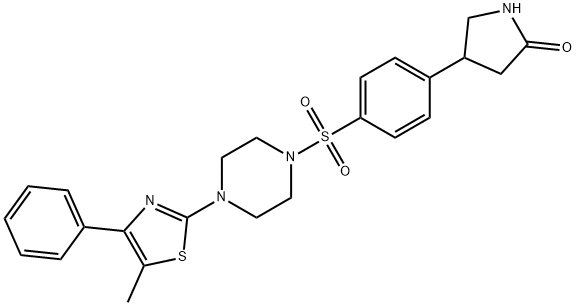 4-[4-[4-(5-methyl-4-phenyl-1,3-thiazol-2-yl)piperazin-1-yl]sulfonylphenyl]pyrrolidin-2-one Struktur