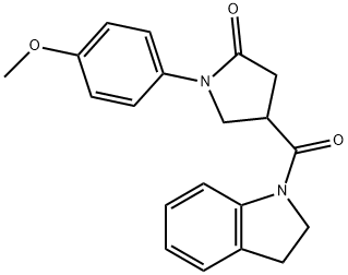 4-(2,3-dihydroindole-1-carbonyl)-1-(4-methoxyphenyl)pyrrolidin-2-one Struktur