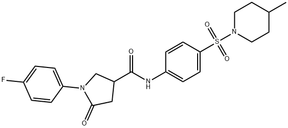 1-(4-fluorophenyl)-N-[4-(4-methylpiperidin-1-yl)sulfonylphenyl]-5-oxopyrrolidine-3-carboxamide Struktur