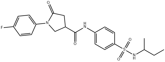 N-[4-(butan-2-ylsulfamoyl)phenyl]-1-(4-fluorophenyl)-5-oxopyrrolidine-3-carboxamide Struktur