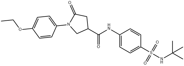 N-[4-(tert-butylsulfamoyl)phenyl]-1-(4-ethoxyphenyl)-5-oxopyrrolidine-3-carboxamide Struktur