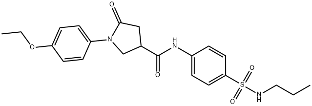 1-(4-ethoxyphenyl)-5-oxo-N-[4-(propylsulfamoyl)phenyl]pyrrolidine-3-carboxamide Struktur