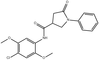 N-(4-chloro-2,5-dimethoxyphenyl)-5-oxo-1-phenylpyrrolidine-3-carboxamide Struktur