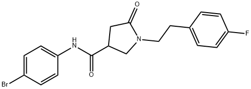 N-(4-bromophenyl)-1-[2-(4-fluorophenyl)ethyl]-5-oxopyrrolidine-3-carboxamide Struktur