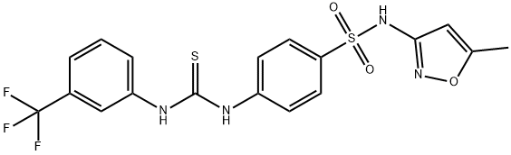 1-[4-[(5-methyl-1,2-oxazol-3-yl)sulfamoyl]phenyl]-3-[3-(trifluoromethyl)phenyl]thiourea Struktur