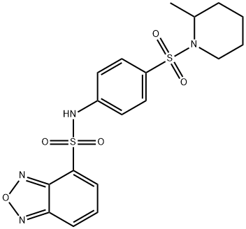 N-[4-(2-methylpiperidin-1-yl)sulfonylphenyl]-2,1,3-benzoxadiazole-4-sulfonamide Struktur