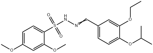 N-[(Z)-(3-ethoxy-4-propan-2-yloxyphenyl)methylideneamino]-2,4-dimethoxybenzenesulfonamide Struktur