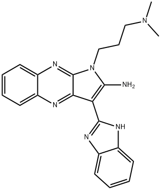 3-(1H-benzimidazol-2-yl)-1-[3-(dimethylamino)propyl]pyrrolo[3,2-b]quinoxalin-2-amine Struktur