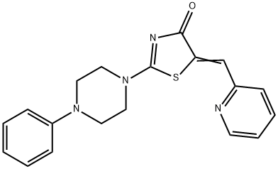 (5Z)-2-(4-phenylpiperazin-1-yl)-5-(pyridin-2-ylmethylidene)-1,3-thiazol-4-one Struktur