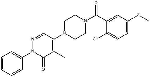 5-[4-(2-chloro-5-methylsulfanylbenzoyl)piperazin-1-yl]-4-methyl-2-phenylpyridazin-3-one Struktur