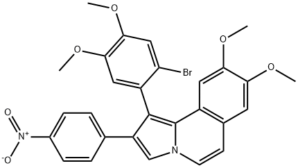 1-(2-bromo-4,5-dimethoxyphenyl)-8,9-dimethoxy-2-(4-nitrophenyl)pyrrolo[2,1-a]isoquinoline Struktur