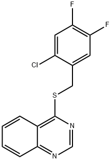 4-[(2-chloro-4,5-difluorophenyl)methylsulfanyl]quinazoline Struktur