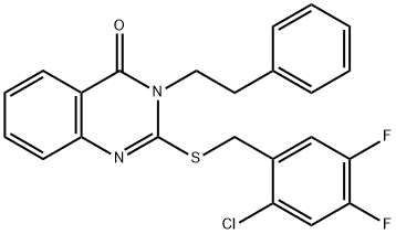 2-[(2-chloro-4,5-difluorophenyl)methylsulfanyl]-3-(2-phenylethyl)quinazolin-4-one Struktur