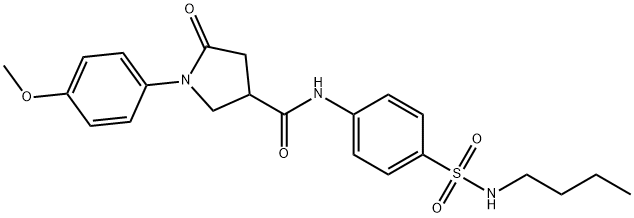 N-[4-(butylsulfamoyl)phenyl]-1-(4-methoxyphenyl)-5-oxopyrrolidine-3-carboxamide Struktur