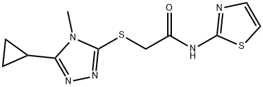 2-[(5-cyclopropyl-4-methyl-1,2,4-triazol-3-yl)sulfanyl]-N-(1,3-thiazol-2-yl)acetamide Struktur