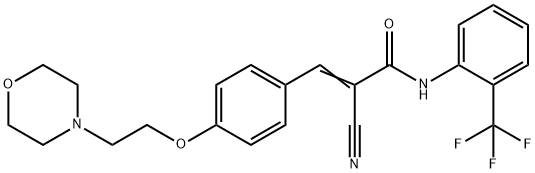 (E)-2-cyano-3-[4-(2-morpholin-4-ylethoxy)phenyl]-N-[2-(trifluoromethyl)phenyl]prop-2-enamide Struktur