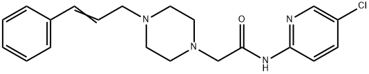 N-(5-chloropyridin-2-yl)-2-[4-[(E)-3-phenylprop-2-enyl]piperazin-1-yl]acetamide Struktur