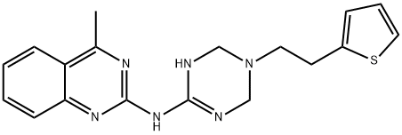 4-methyl-N-[3-(2-thiophen-2-ylethyl)-2,4-dihydro-1H-1,3,5-triazin-6-yl]quinazolin-2-amine Struktur