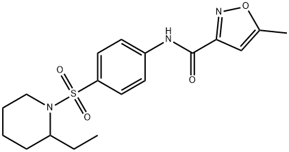 N-[4-(2-ethylpiperidin-1-yl)sulfonylphenyl]-5-methyl-1,2-oxazole-3-carboxamide Struktur