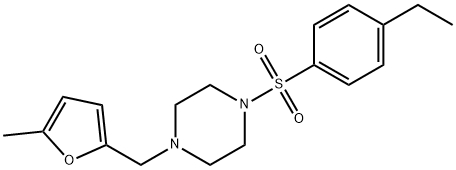 1-(4-ethylphenyl)sulfonyl-4-[(5-methylfuran-2-yl)methyl]piperazine Struktur