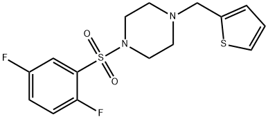 1-(2,5-difluorophenyl)sulfonyl-4-(thiophen-2-ylmethyl)piperazine Struktur