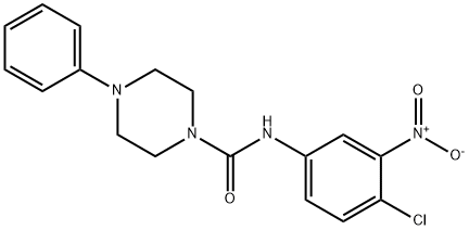 N-(4-chloro-3-nitrophenyl)-4-phenylpiperazine-1-carboxamide Struktur