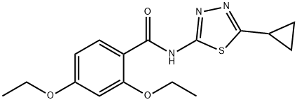 N-(5-cyclopropyl-1,3,4-thiadiazol-2-yl)-2,4-diethoxybenzamide Struktur