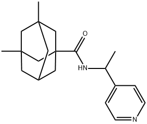 3,5-dimethyl-N-(1-pyridin-4-ylethyl)adamantane-1-carboxamide Struktur