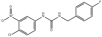 1-(4-chloro-3-nitrophenyl)-3-[(4-fluorophenyl)methyl]urea Struktur